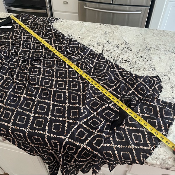 Torrid Black Floral Geometric Maxi Georgette Surplice Hi-Low Dress 3X NWT - Picture 12 of 16